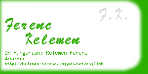 ferenc kelemen business card